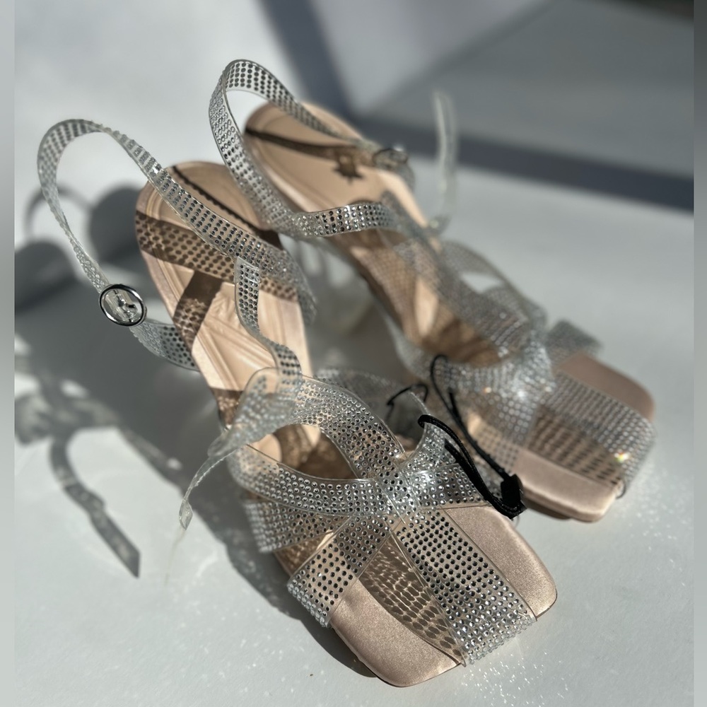 Zara Clear and Silver Strappy Heels - Picture 7 of 8